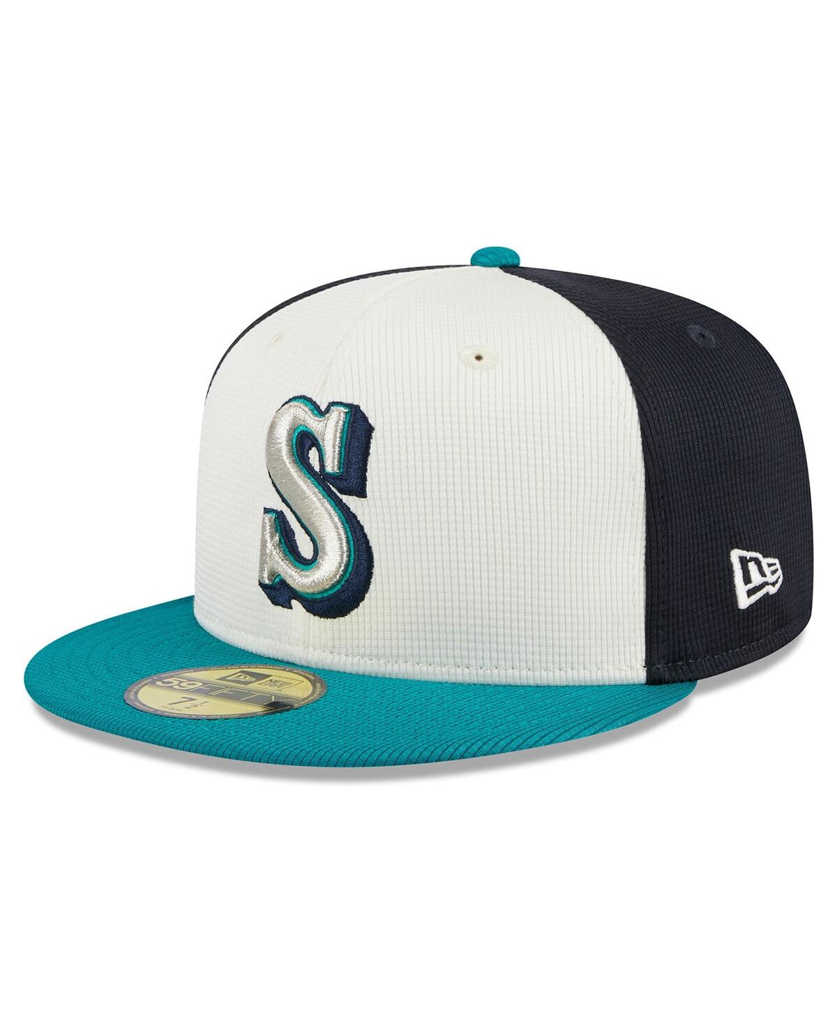 Men's New Era Cream Seattle Mariners 2024 Batting Practice 59FIFTY Fitted Hat - Cream
