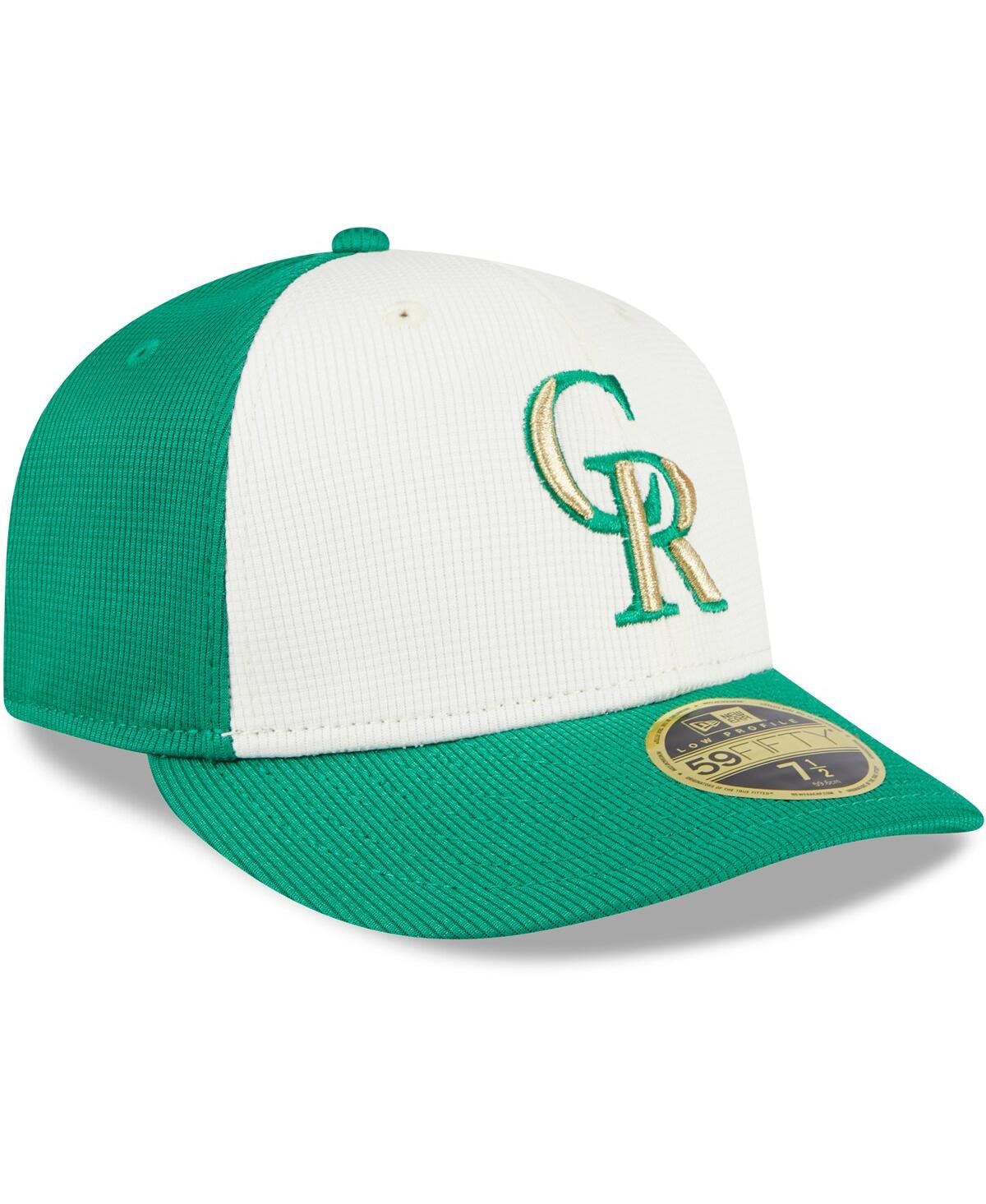 Shop New Era Men's  White, Green Colorado Rockies 2024 St. Patrick's Day Low Profile 59fifty Fitted Hat In White,green