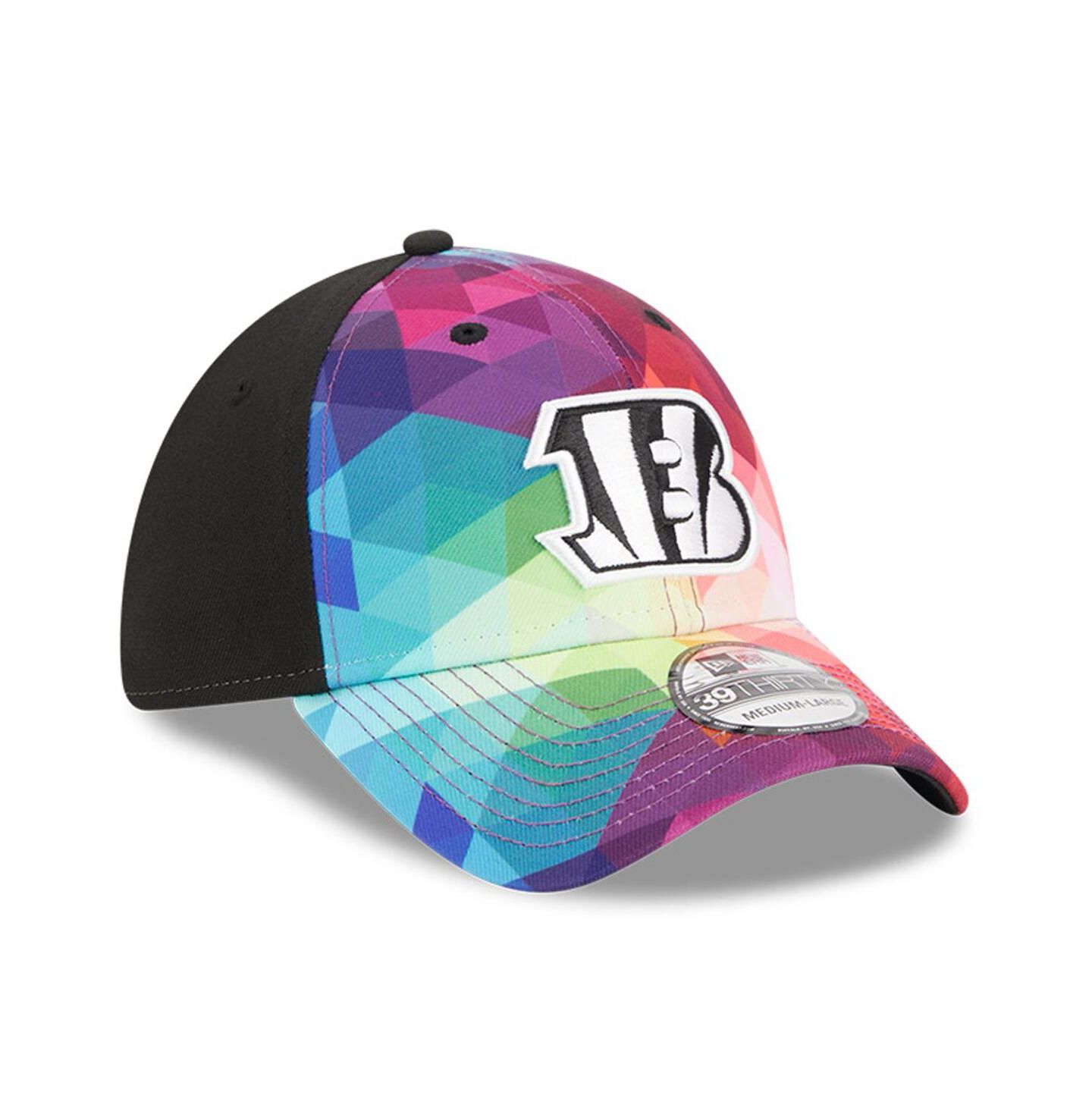 Мужская кепка New Era Pink Cincinnati Bengals 2023 NFL Crucial Catch 39THIRTY Flex Hat — фото 3