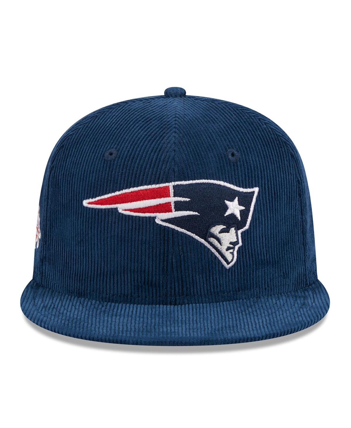 Men's New EraNew England Patriots Throwback Cord 59FIFTY Fitted Hat - Navy