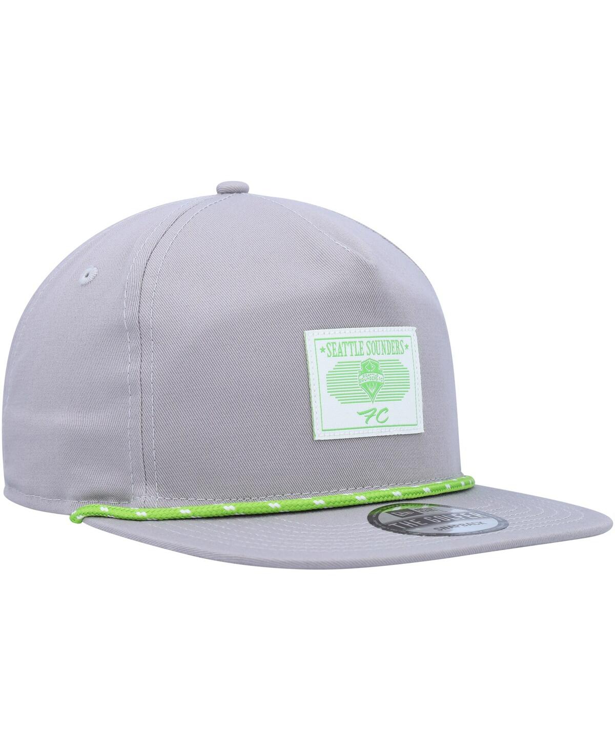 Shop New Era Men's  Gray Seattle Sounders Fc Patch Golfer Adjustable Hat