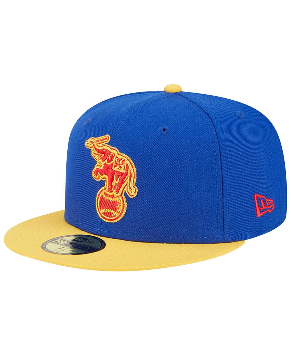 Men's New Era Yellow Distressed Oakland Athletics Empire 59FIFTY Fitted Hat - Yellow