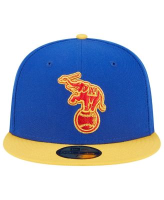 Men's Royal, Yellow Distressed Oakland Athletics Empire 59FIFTY Fitted Hat