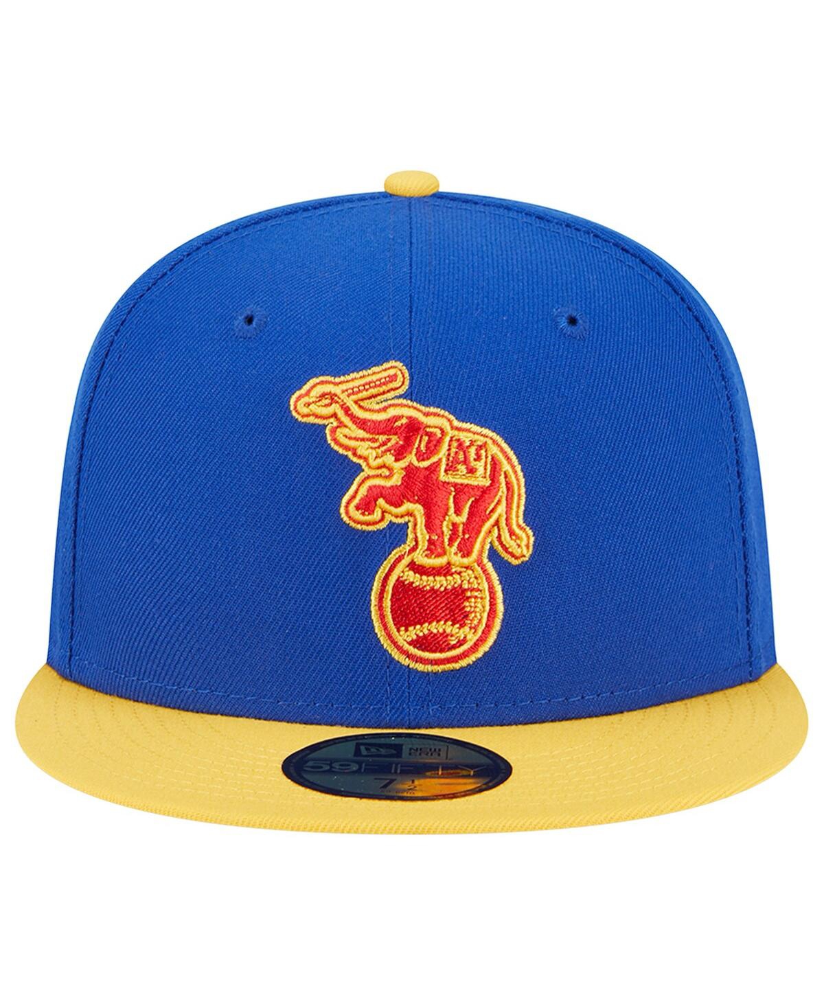 Men's New Era Yellow Distressed Oakland Athletics Empire 59FIFTY Fitted Hat - Yellow