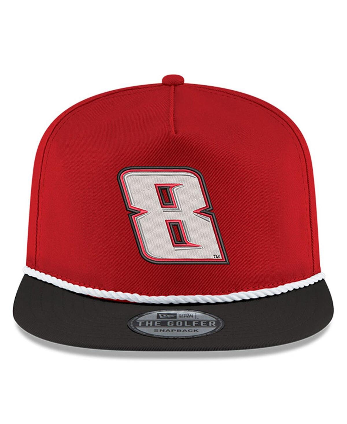 NEW ERA MEN'S NEW ERA SCARLET, BLACK KYLE BUSCH GOLFER SNAPBACK ADJUSTABLE HAT