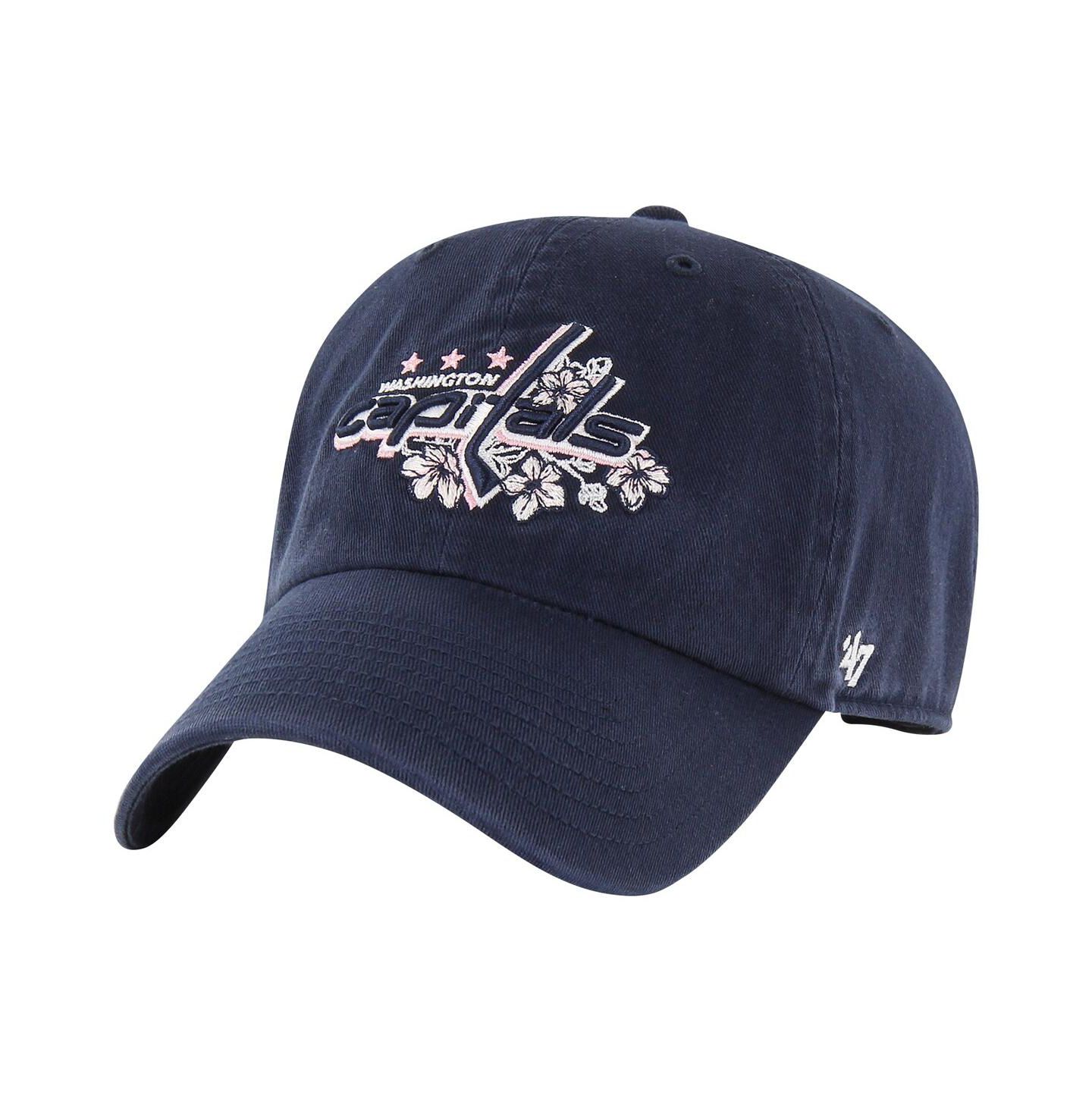 Мужская кепка '47 Brand Navy Washington Capitals Core Logo Clean Up Adjustable Hat — фото 1