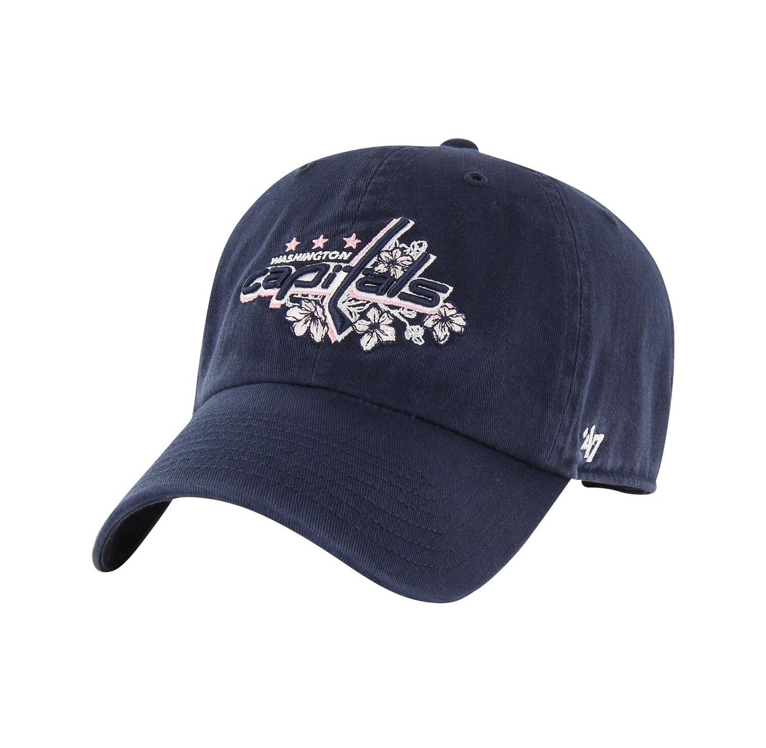 Men's Navy Washington Capitals Core Logo Clean Up Adjustable Hat