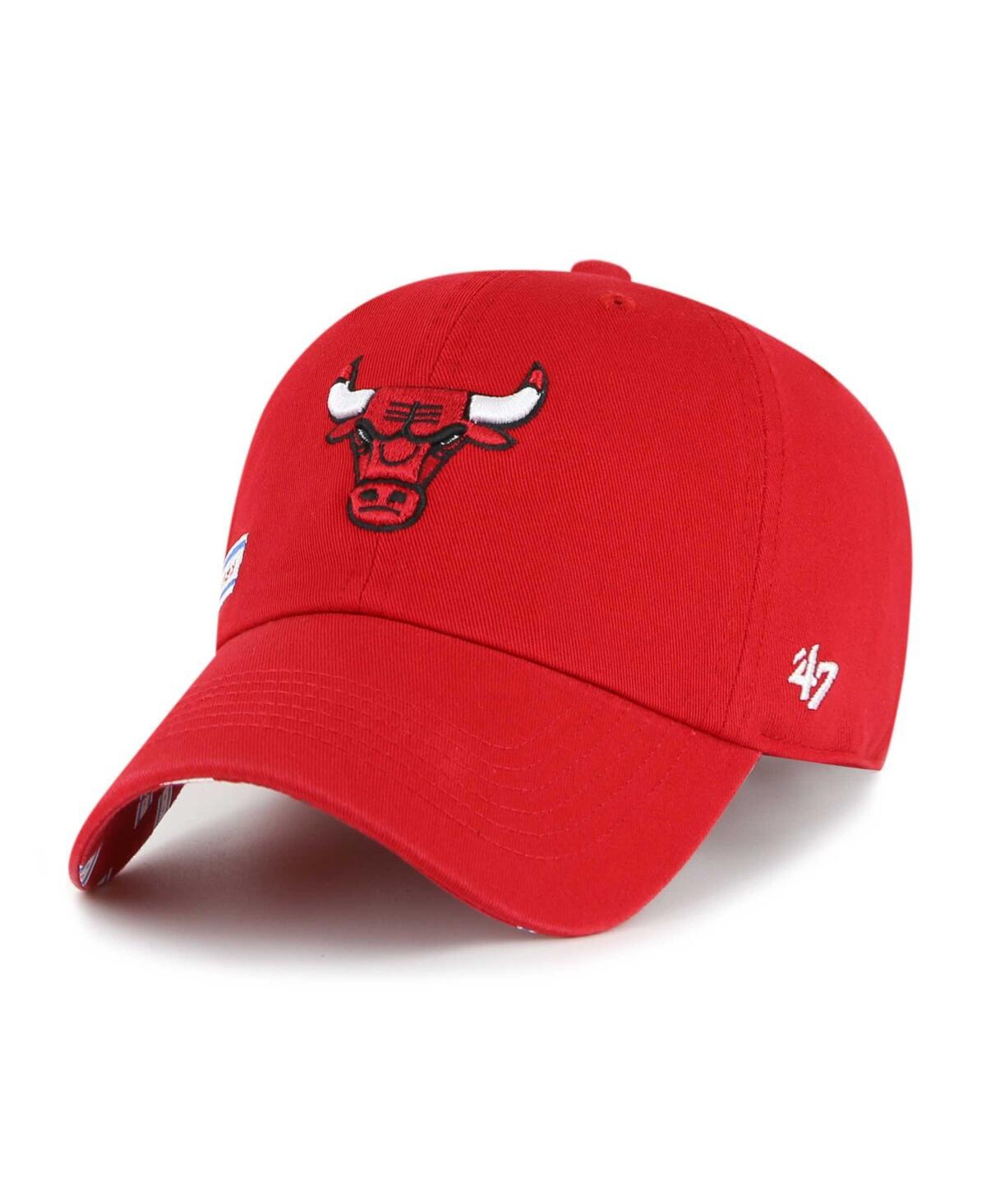 Shop 47 Brand Women's ' Red Chicago Bulls Confetti Undervisor Clean Up Adjustable Hat