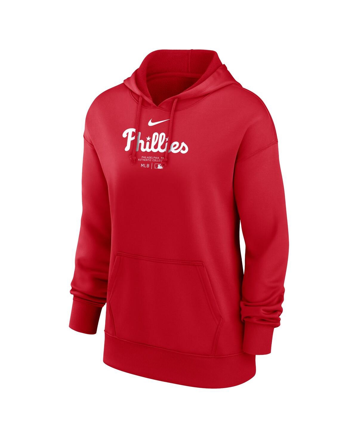 Shop Nike Women's  Red Philadelphia Phillies Authentic Collection Performance Pullover Hoodie