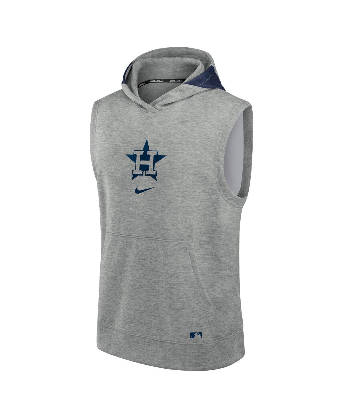 Men's NikeHouston Astros Authentic Collection Early Work Performance Sleeveless Pullover Hoodie - Heather Gray