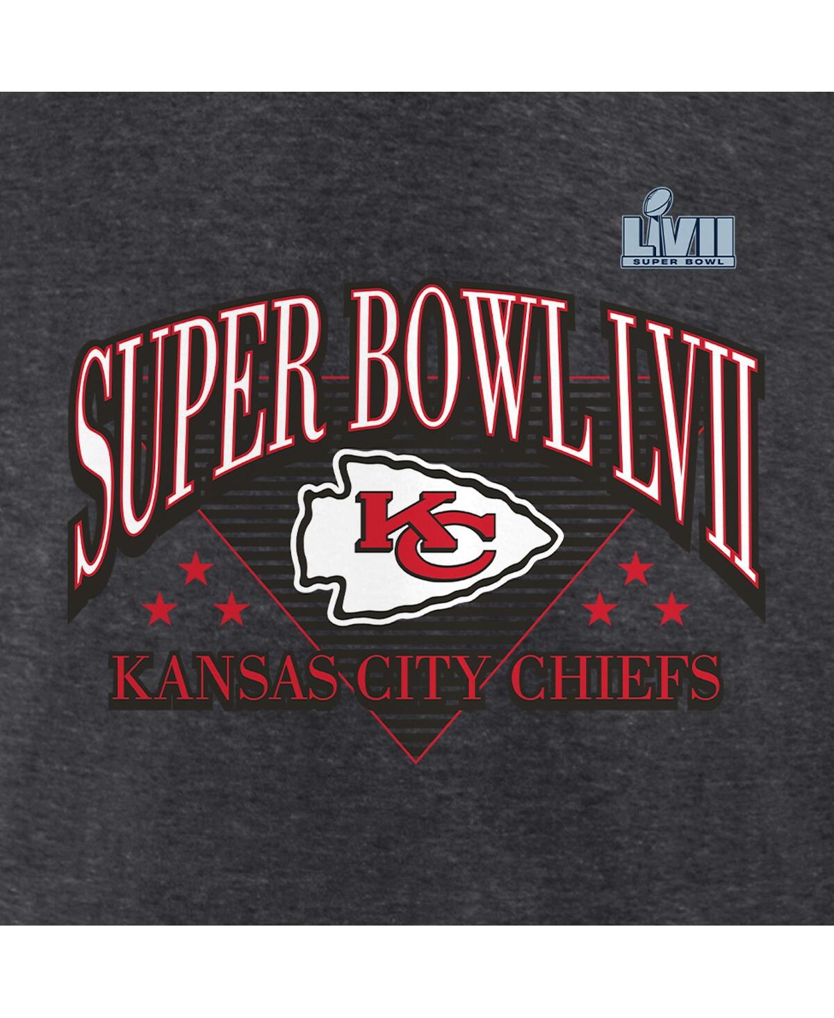 Men's FanaticsKansas City Chiefs Super Bowl Lvii Tri-Blend Triangle Strategy T-shirt - Heather Charcoal