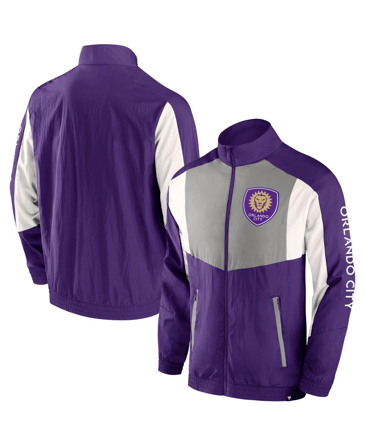 Men's Fanatics Purple Orlando City Sc Net Goal Raglan Full-Zip Track Jacket - Purple