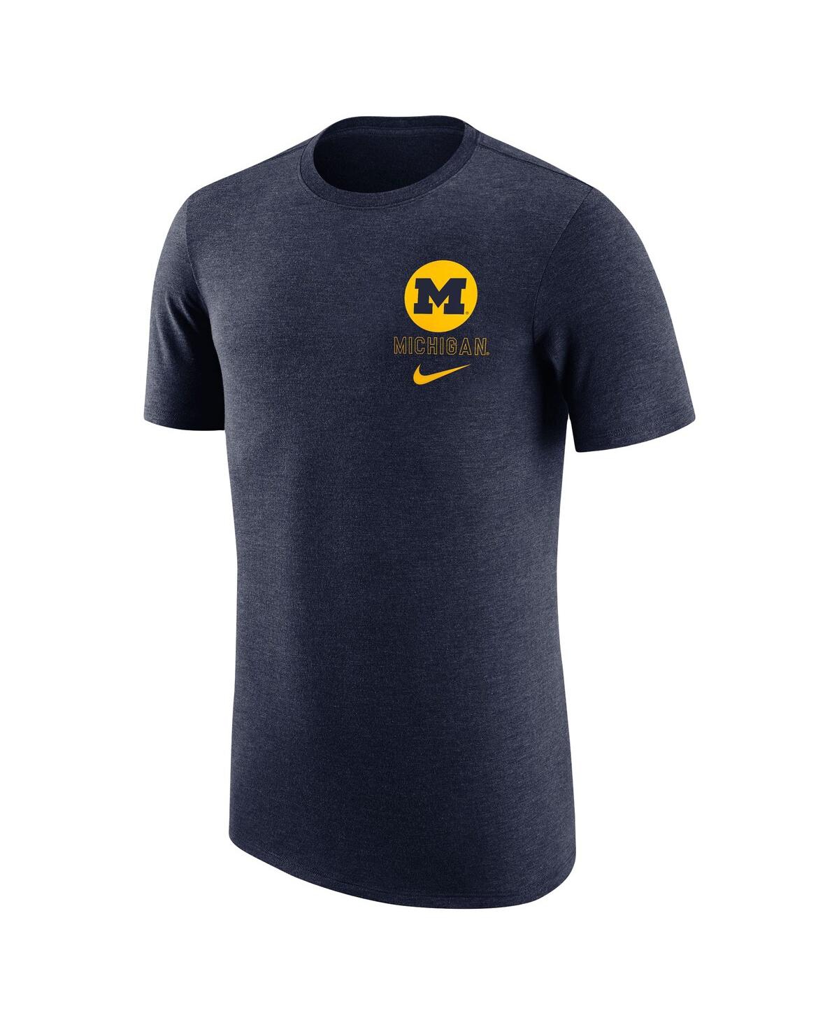 Shop Nike Men's  Navy Distressed Michigan Wolverines Retro Tri-blend T-shirt