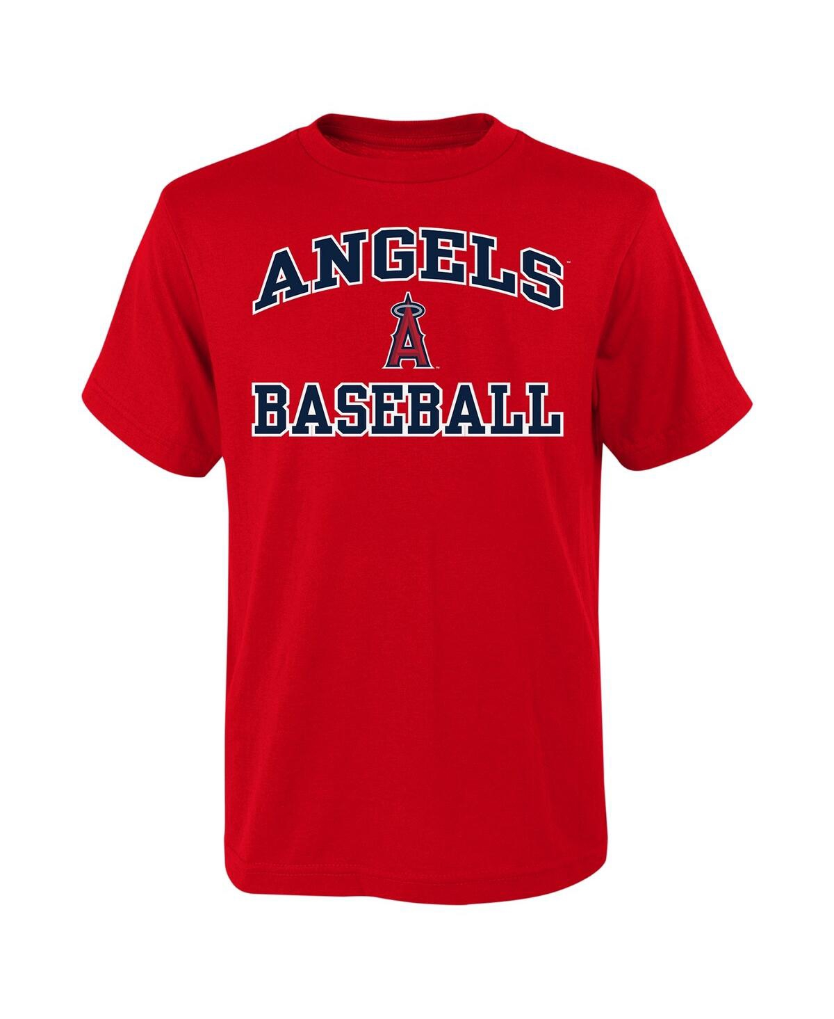 Outerstuff Kids' Big Boys  Red Los Angeles Angels Heart And Soul T-shirt