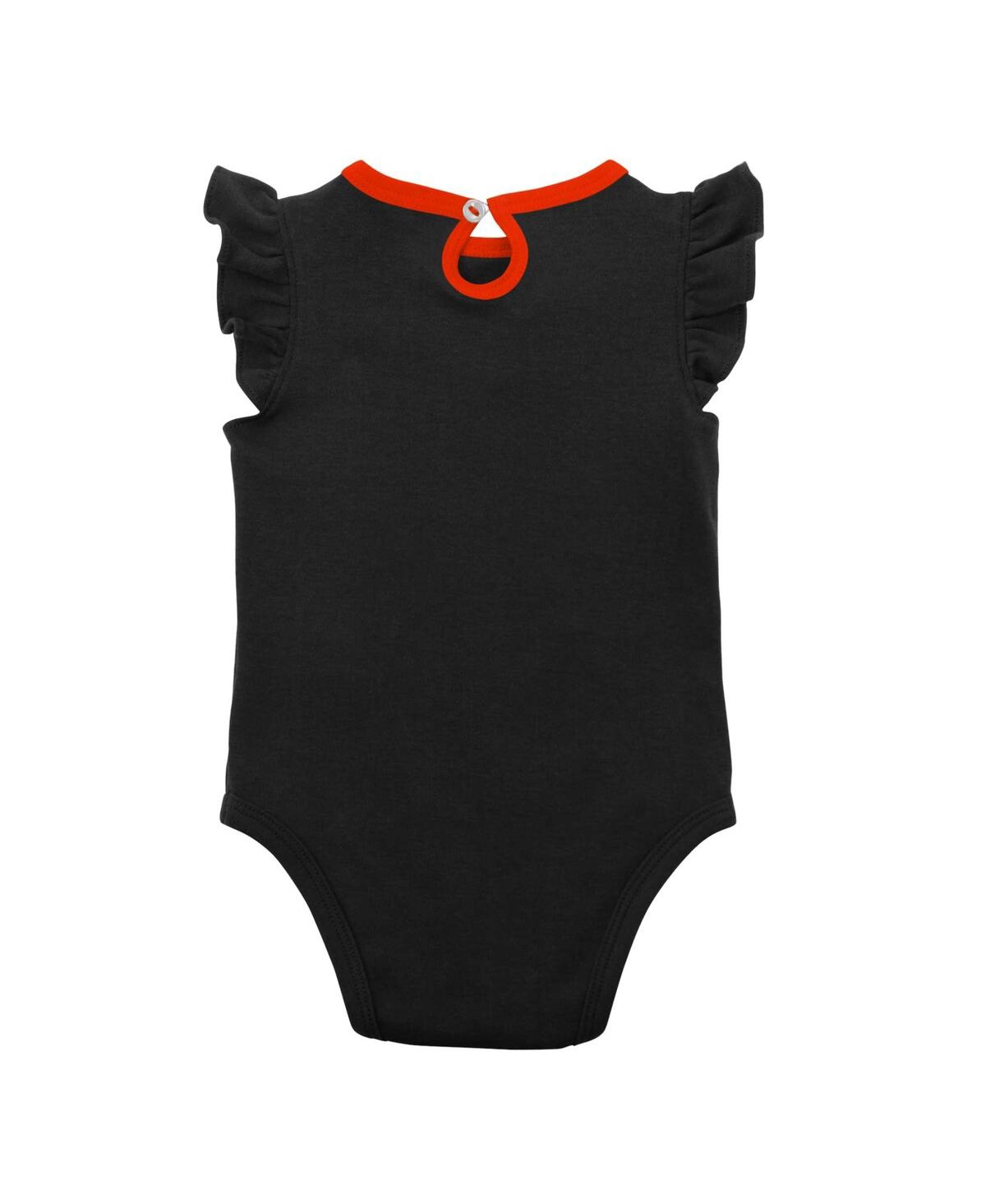 Shop Outerstuff Baby Girls Black, Heather Gray San Francisco Giants Little Fan Two-pack Bodysuit Set In Black,heather Gray