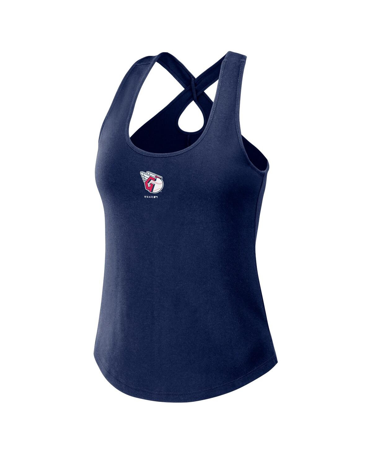 Women's Wear by Erin AndrewsCleveland Guardians Cross Back Tank Top - Navy