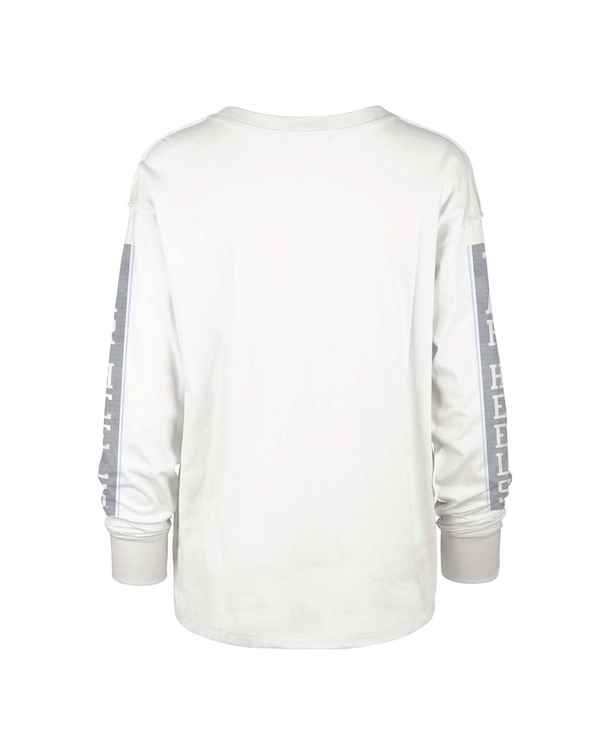 Shop 47 Brand Women's ' Cream Distressed North Carolina Tar Heels Statement Soa 3-hit Long Sleeve T-shirt