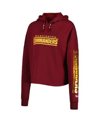 Women's Burgundy Washington Commanders Foil Sleeve Pullover Hoodie