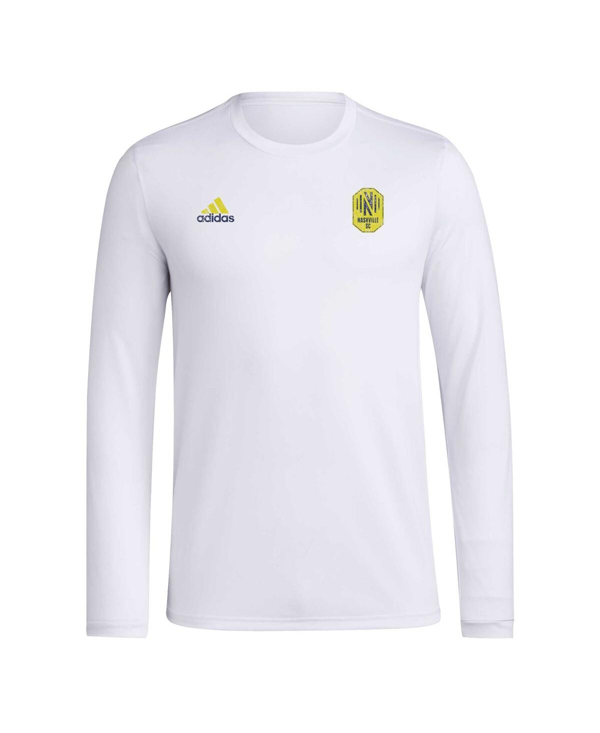 Men's adidasDistressed Nashville Sc Local Stoic Long Sleeve T-shirt - White