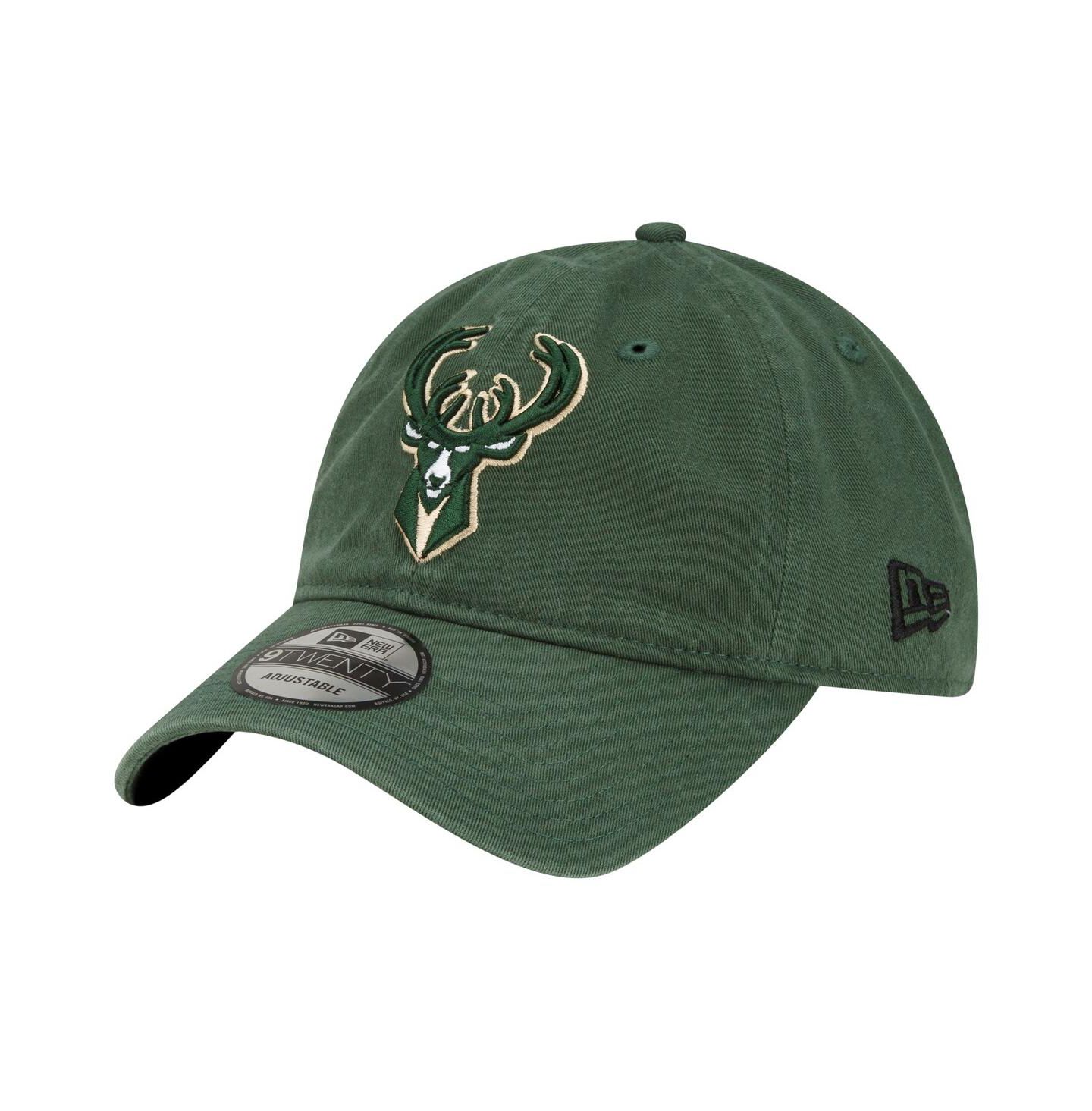 Мужская кепка New Era Hunter Green Milwaukee Bucks Team 2.0 9TWENTY Adjustable Hat — фото 1