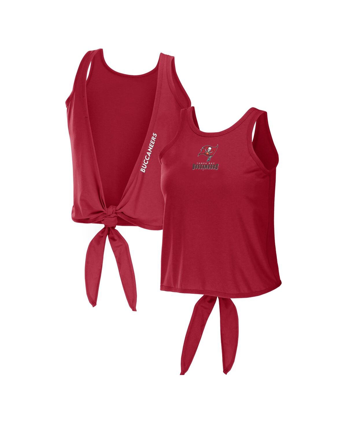 Shop Wear By Erin Andrews Women's  Red Tampa Bay Buccaneers Open Back Twist Tie Tank Top