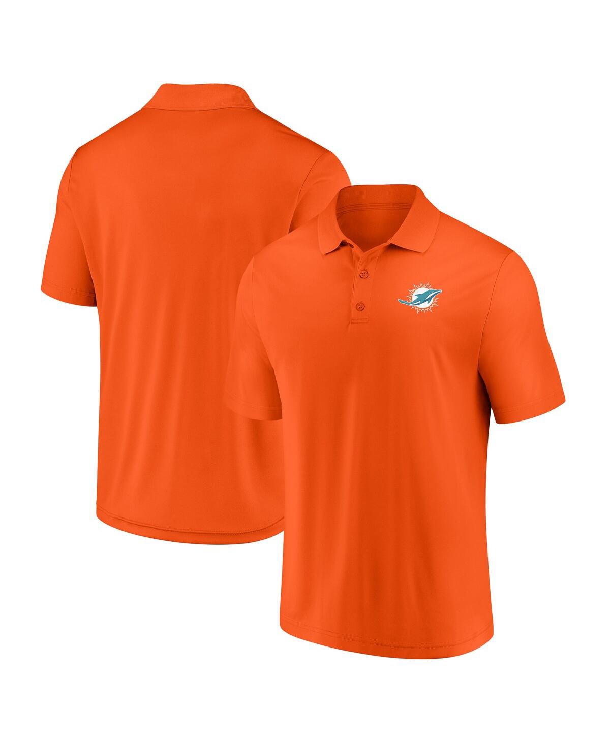 Shop Fanatics Men's  Orange Miami Dolphins Component Polo Shirt