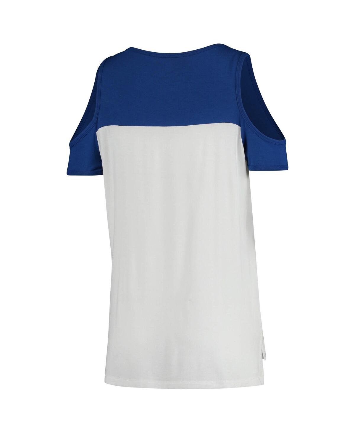 Fanatics Women's  White San Jose Earthquakes Iconic Pure Dedication Cold Shoulder T-shirt In White