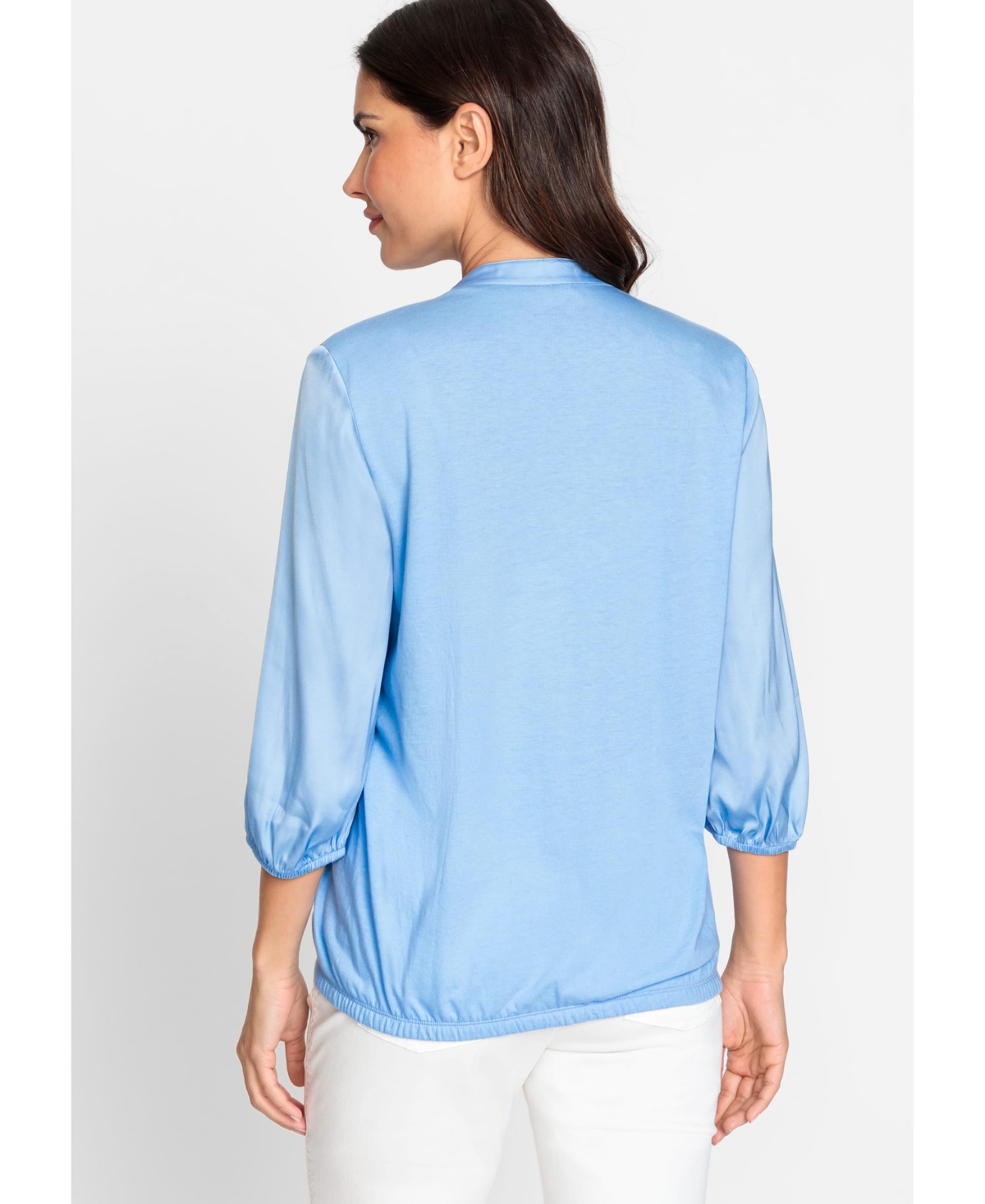Olsen Women's Mixed Media Tunic Blouse