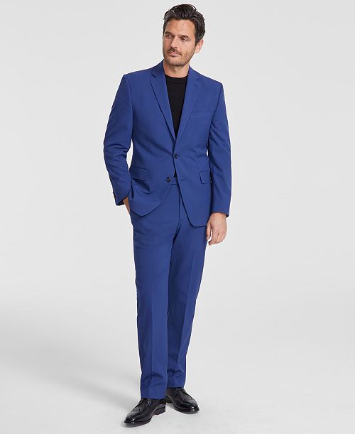alfani Perry Ellis Portfolio Perry Ellis Men's Modern-Fit Solid Nested Suit Men's Fashion & Accessories