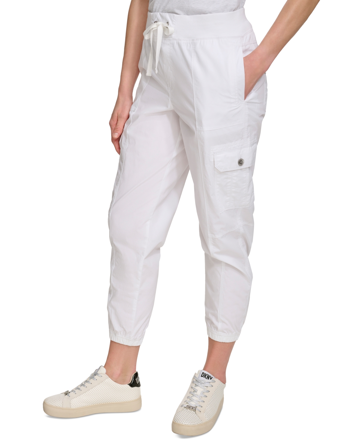 Dkny Sport Women's Cotton Drawstring Cargo Joggers