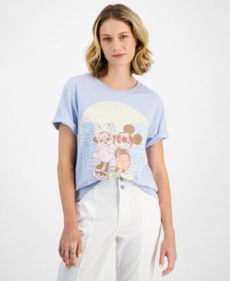 Disney - Juniors' Tropical Mickey And Minnie T-Shirt