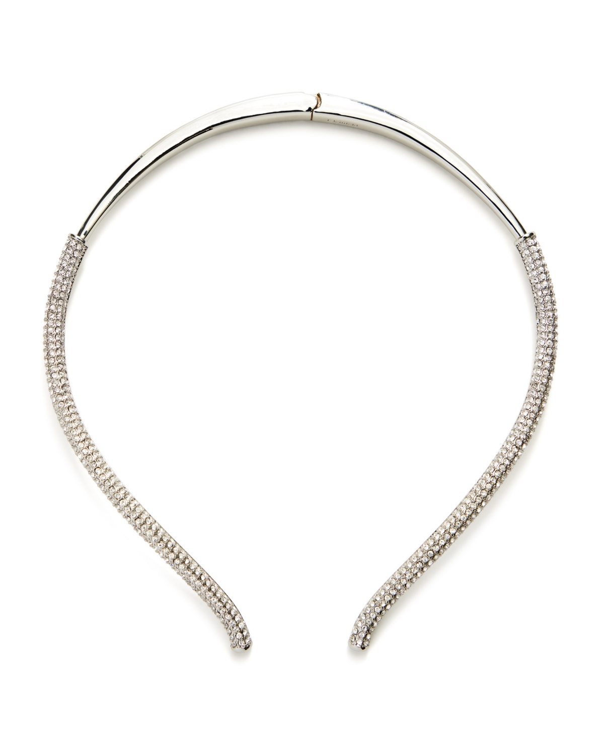 Faux Stone Pave Hinged Collar Necklace - Crystal, Gold
