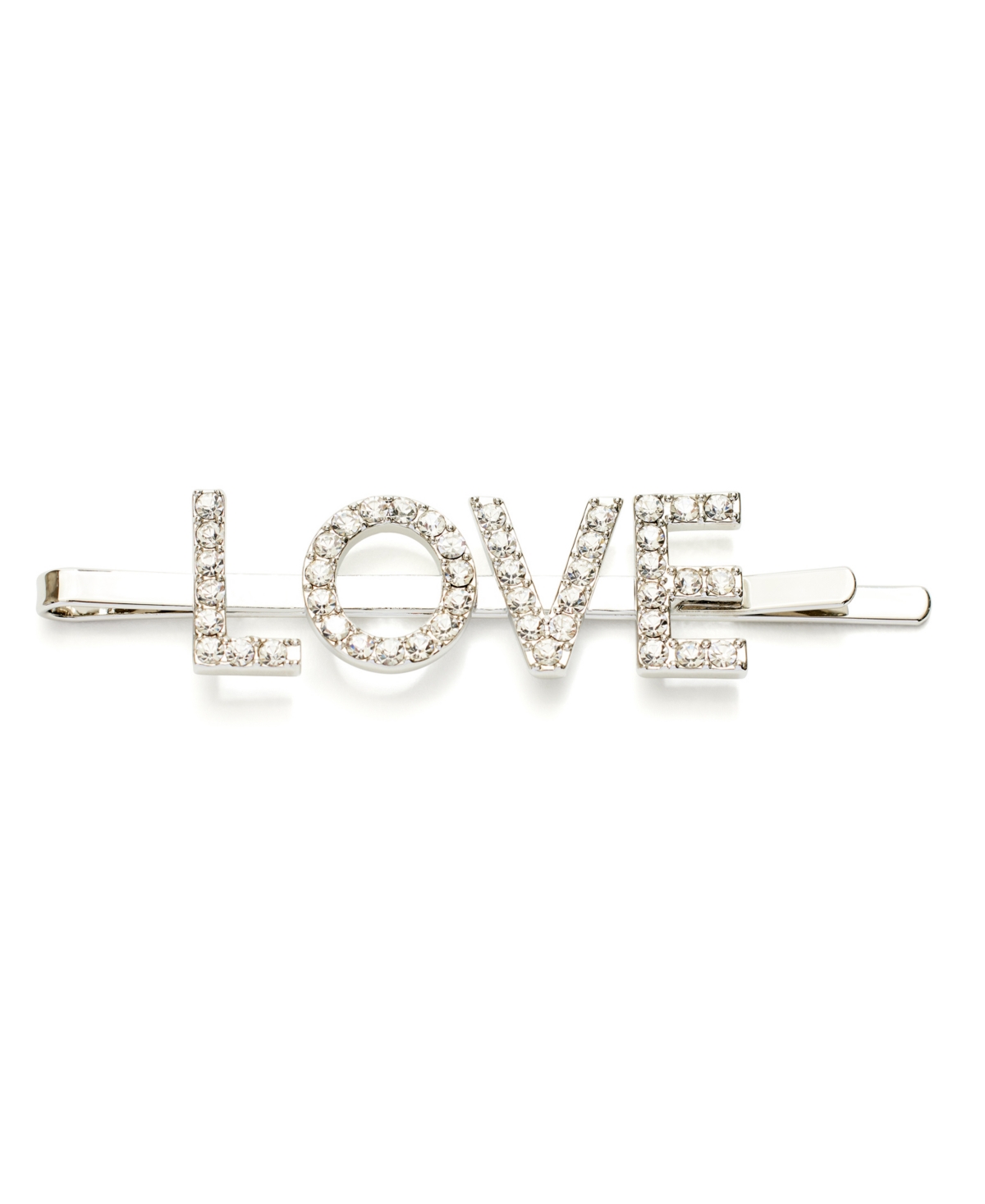 Shop Kleinfeld Faux Stone Love Pave Bobby Pin In Crystal,rhodium