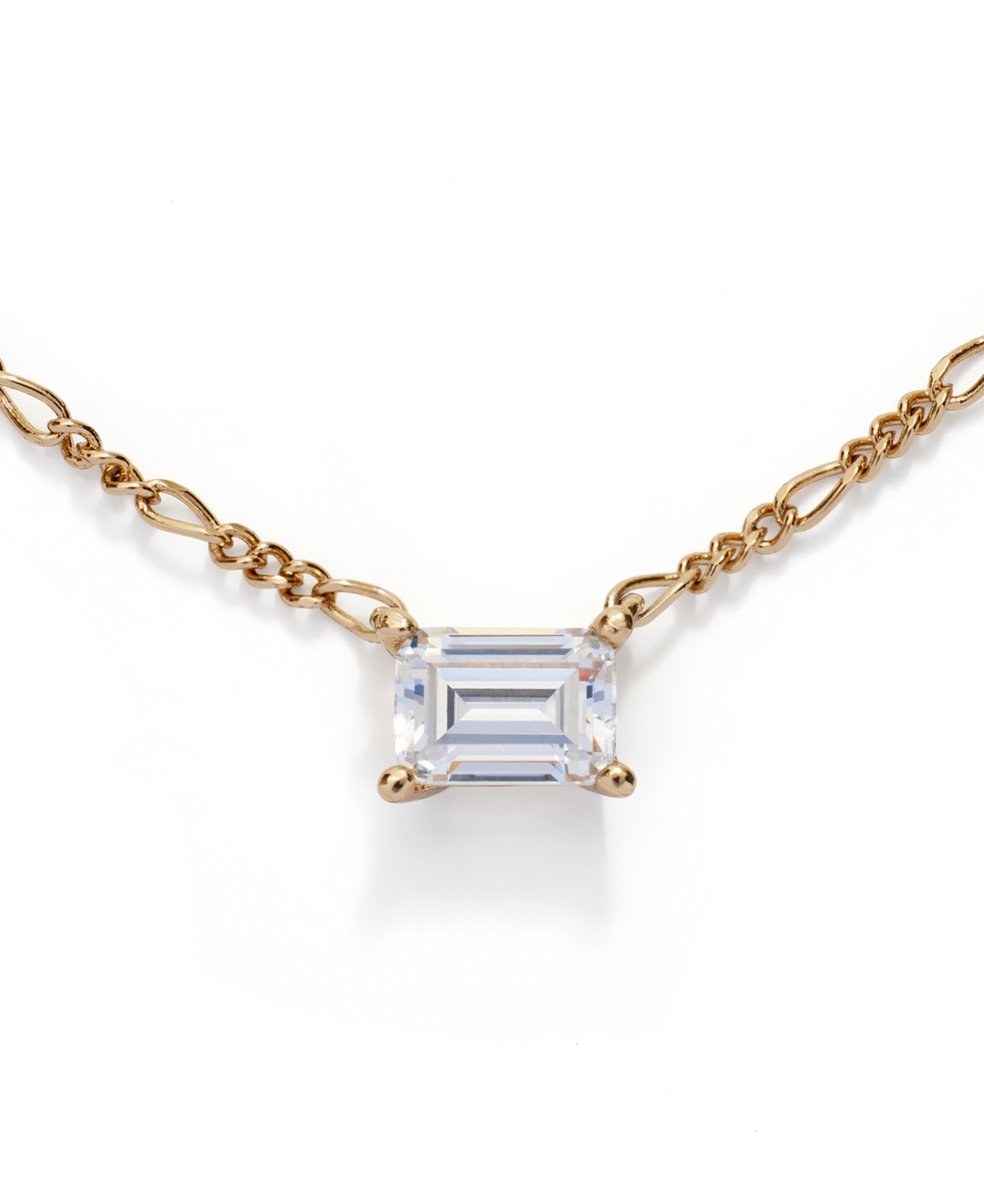 Shop Kleinfeld Cubic Zirconia Emerald Cut Delicate Necklace In Crystal,gold