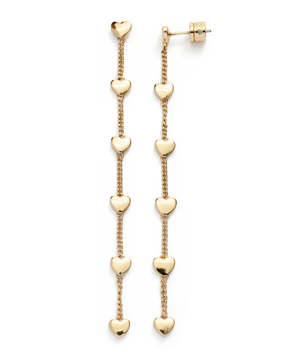 Shop Kleinfeld Gold-tone Heart Linear Statement Earrings