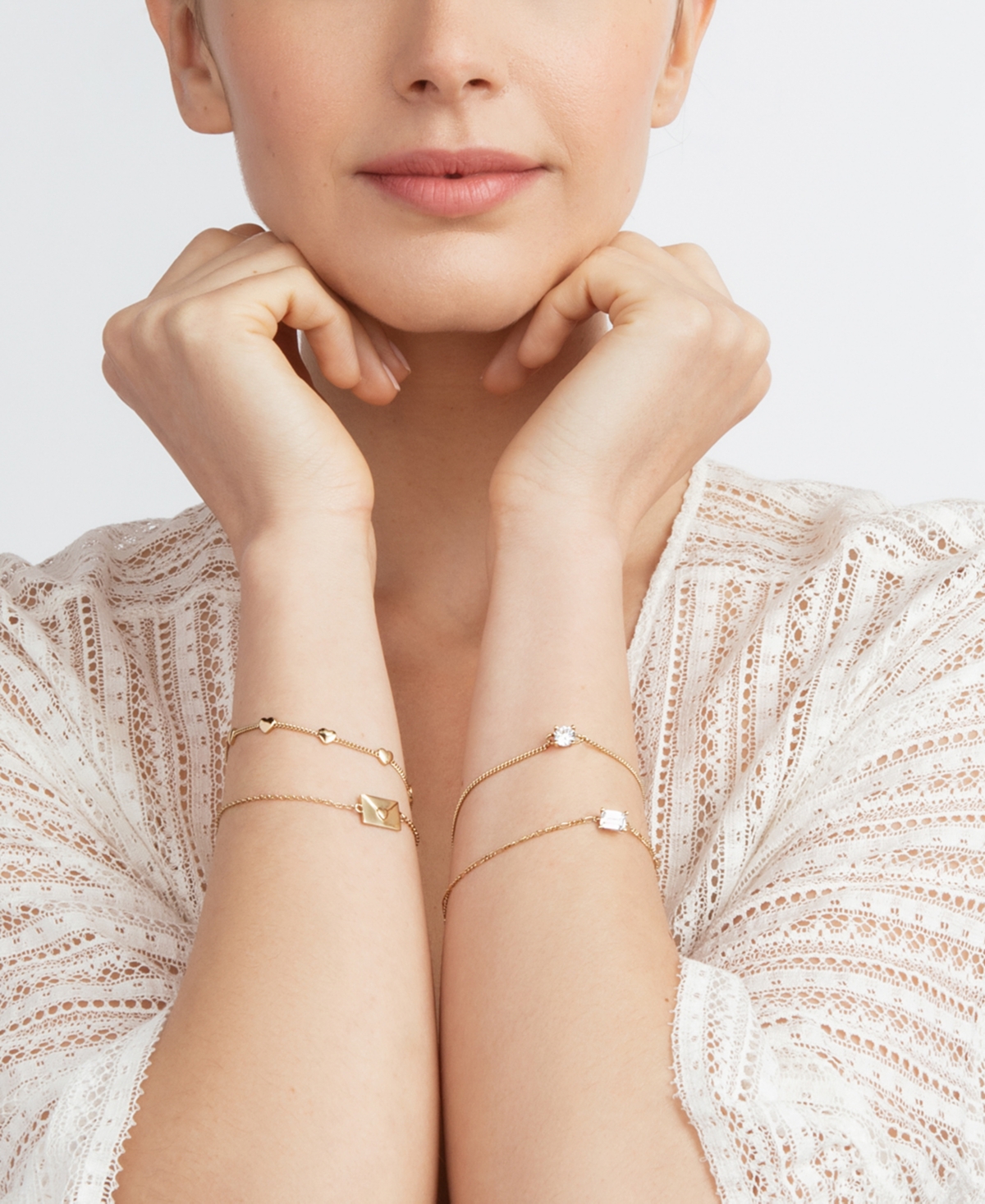 Shop Kleinfeld Gold-tone Love Letter Charm Delicate Bracelet