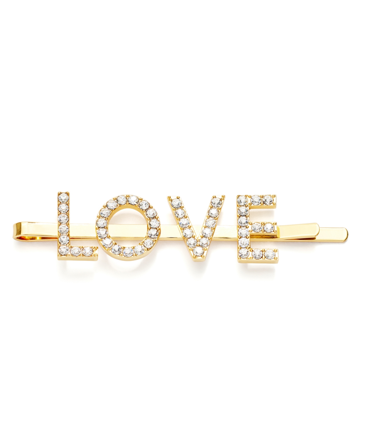 Kleinfeld Faux Stone Love Pave Bobby Pin In Crystal,gold