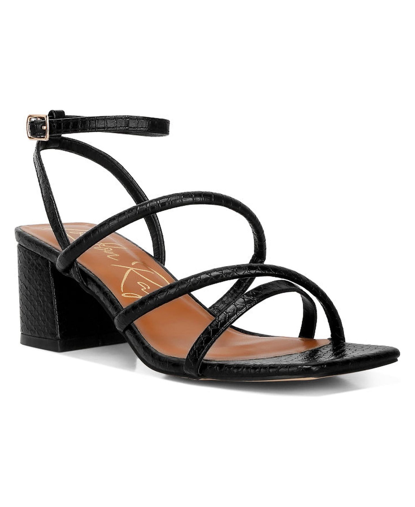 Женские сандалии London Rag Right pose faux leather block heel, цвет: Чёрный — фото 2