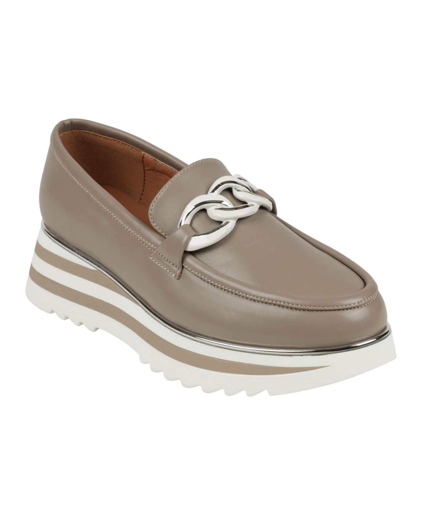 Женские туфли GC Shoes Geneva Chain Slip On Platform, цвет: Серо-коричневый — фото 1