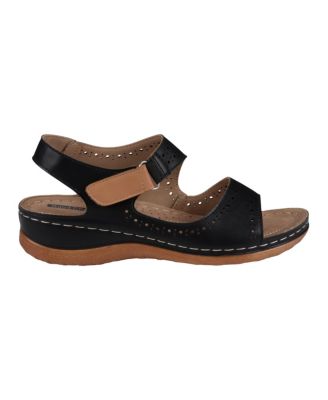 Women's Foster Perforated Double Band Flat Sandals