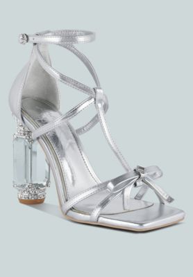 Womens Affluence Jeweled High Heel Sandals