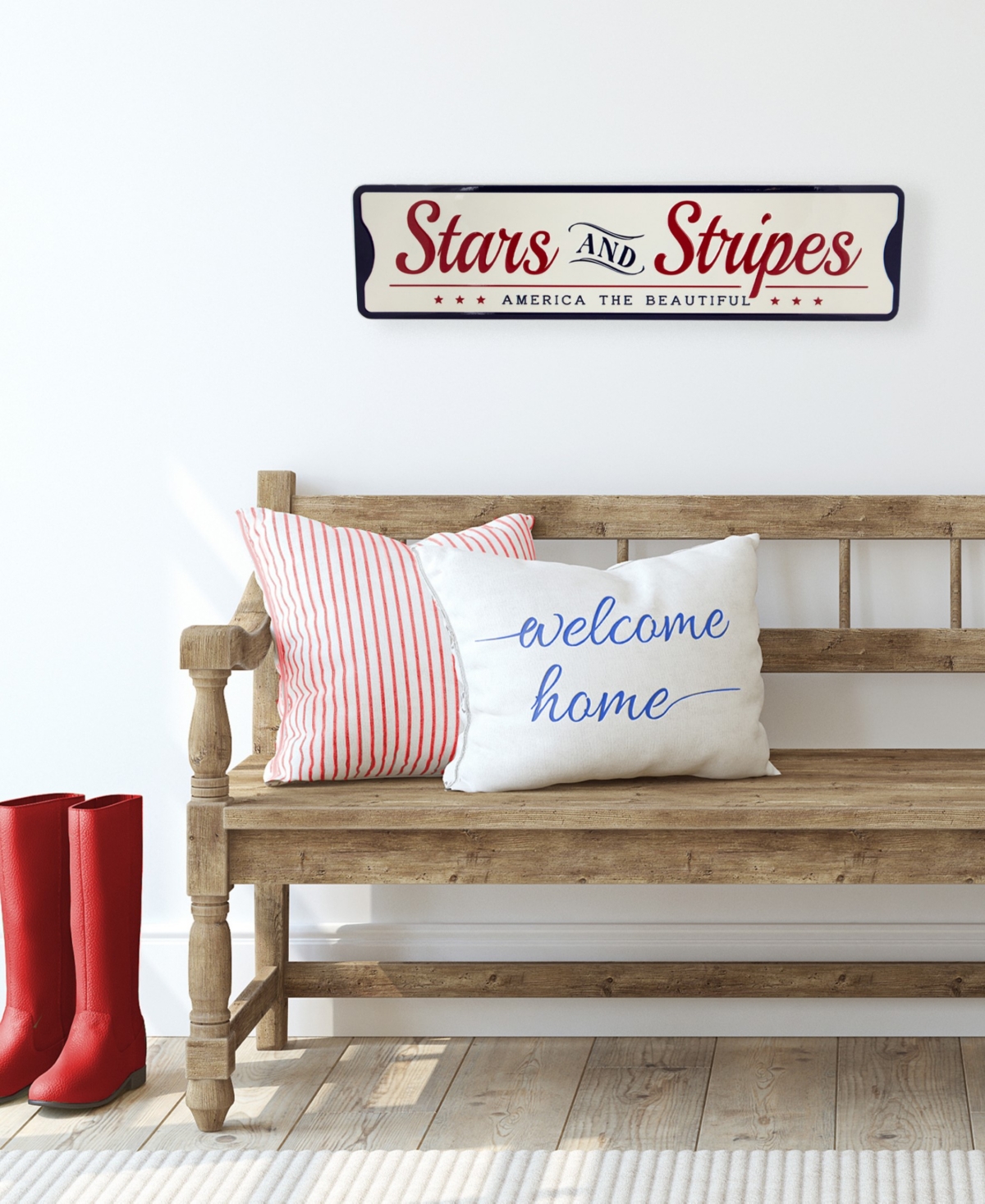 Shop Northlight Stars And Stripes Americana Metal Wall Sign, 23.5" In Red