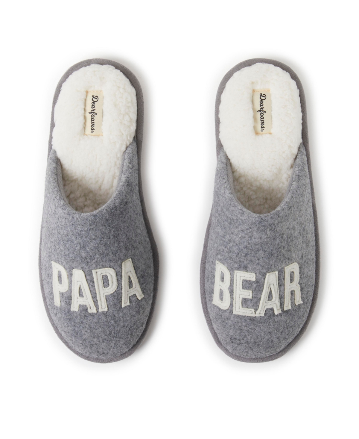 Men's Carson Papa Bear Family Scuff Slipper - Light heather grey