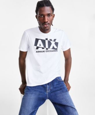 A|X Armani Exchange - Men's Short Sleeve Crewneck Broken Logo Graphic T-Shirt