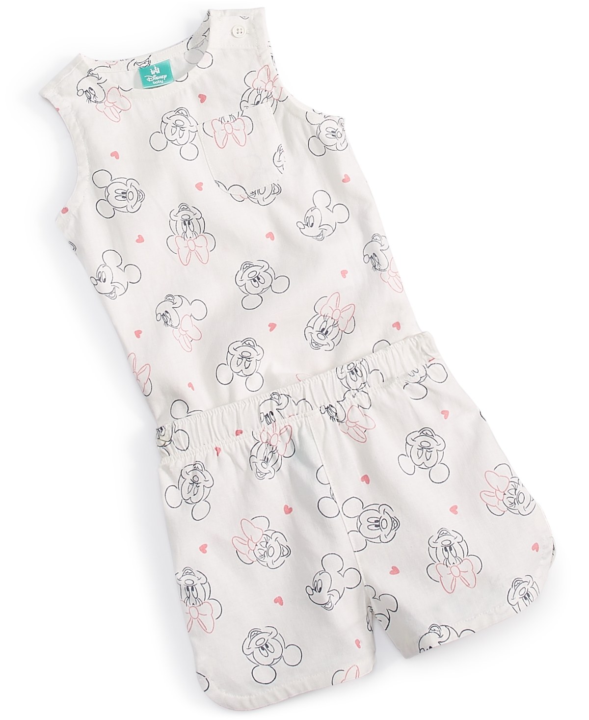 Shop Disney Baby Minnie & Mickey Mouse Printed Tank Top & Shorts, 2 Piece Set In White