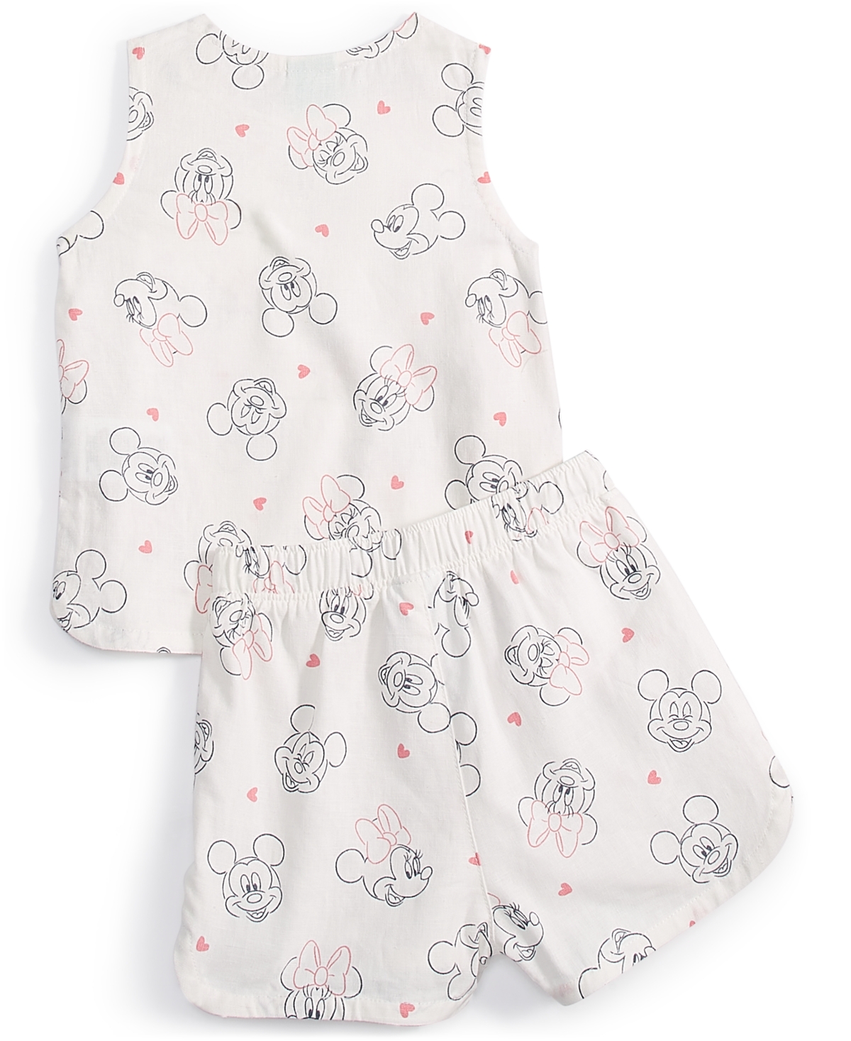 Shop Disney Baby Minnie & Mickey Mouse Printed Tank Top & Shorts, 2 Piece Set In White