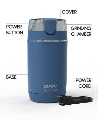 Puree Electric Coffee Grinder, One-Touch Spice, Herb, and Coffee Bean Grinder with Stainless Steel Blades&nbsp;
