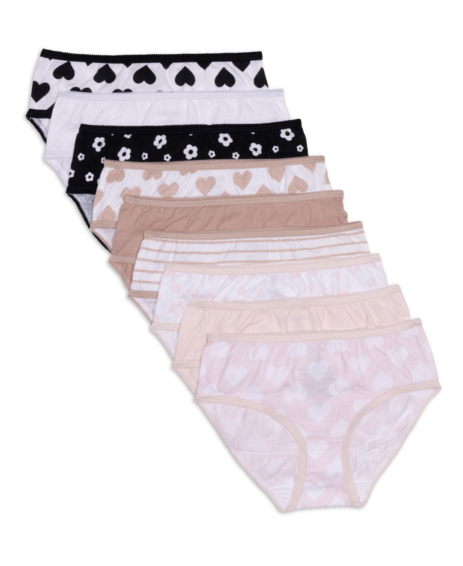 Little & Big Girls Graphic Basics Brief Underwear, Pack of 9