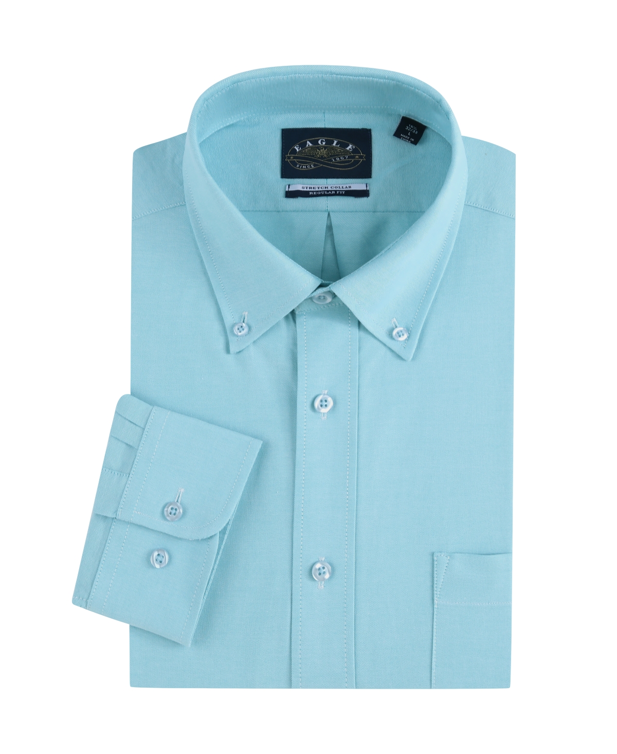 Stretch Neck Pinpoint Oxford Shirt - Blue