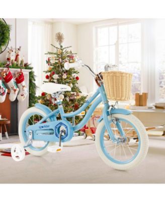 14" Kid's Bike with Training Wheels Adjustable Handlebar Seat Handbrake